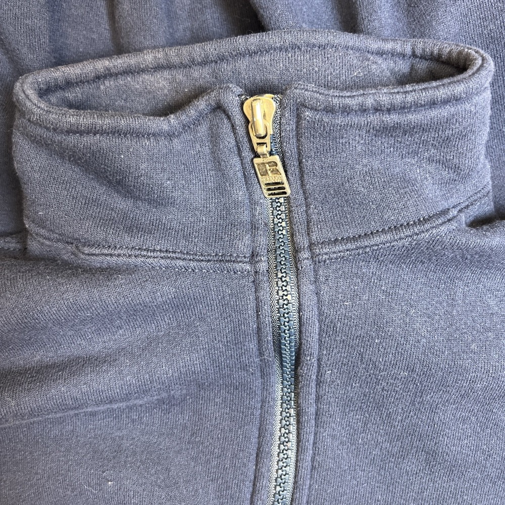 Russell Athletic 1/4 Zip Sweatshirt XXL Navy Red White Stripe Blokecore Vtg 90s - Picture 8 of 13